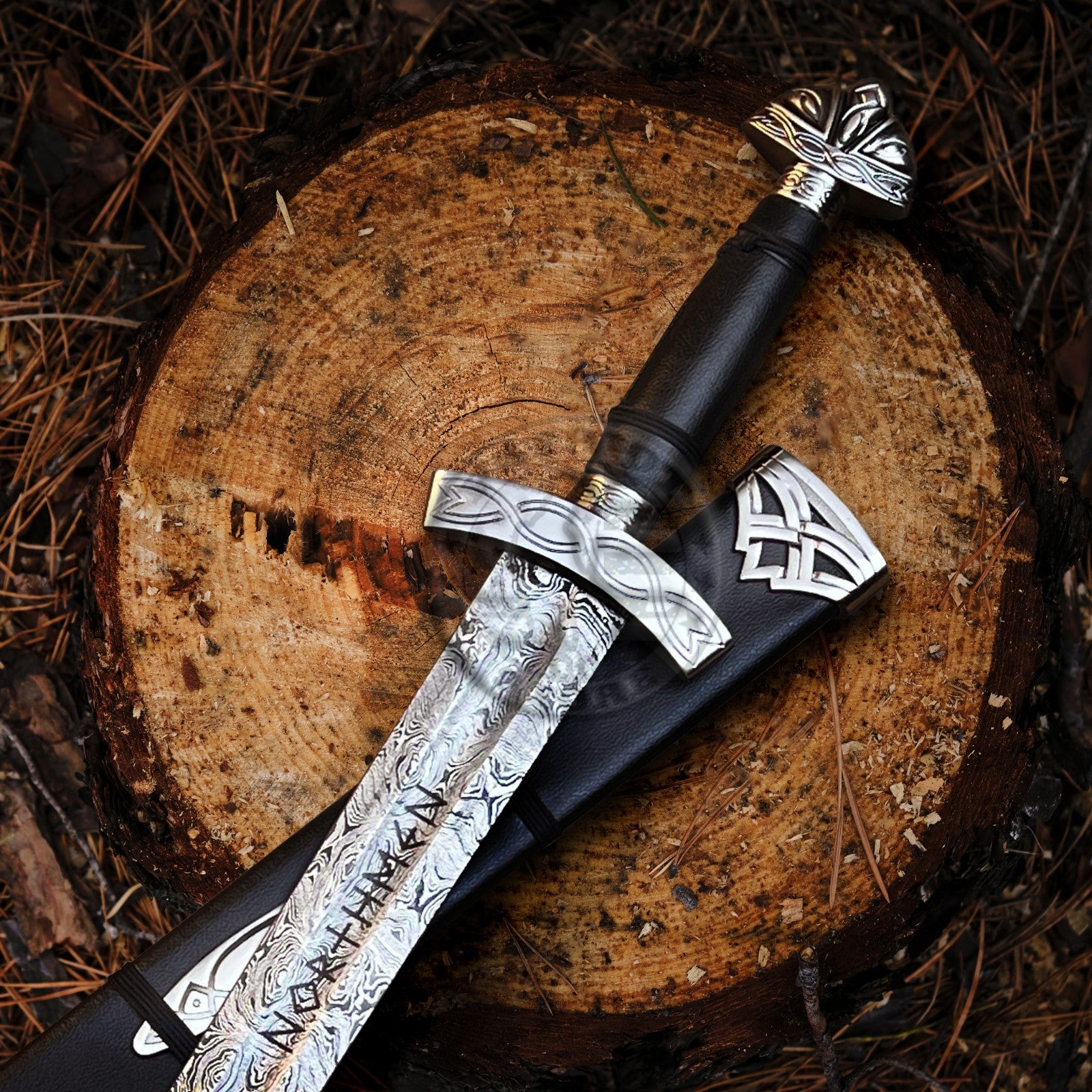 Hand Forged Viking Sword Damascus Steel Battle Ready Medieval N0rse Sword USA