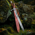 Hand Forged Damascus Steel Viking Sword Full Tang Double Edge-Damascus Sword-