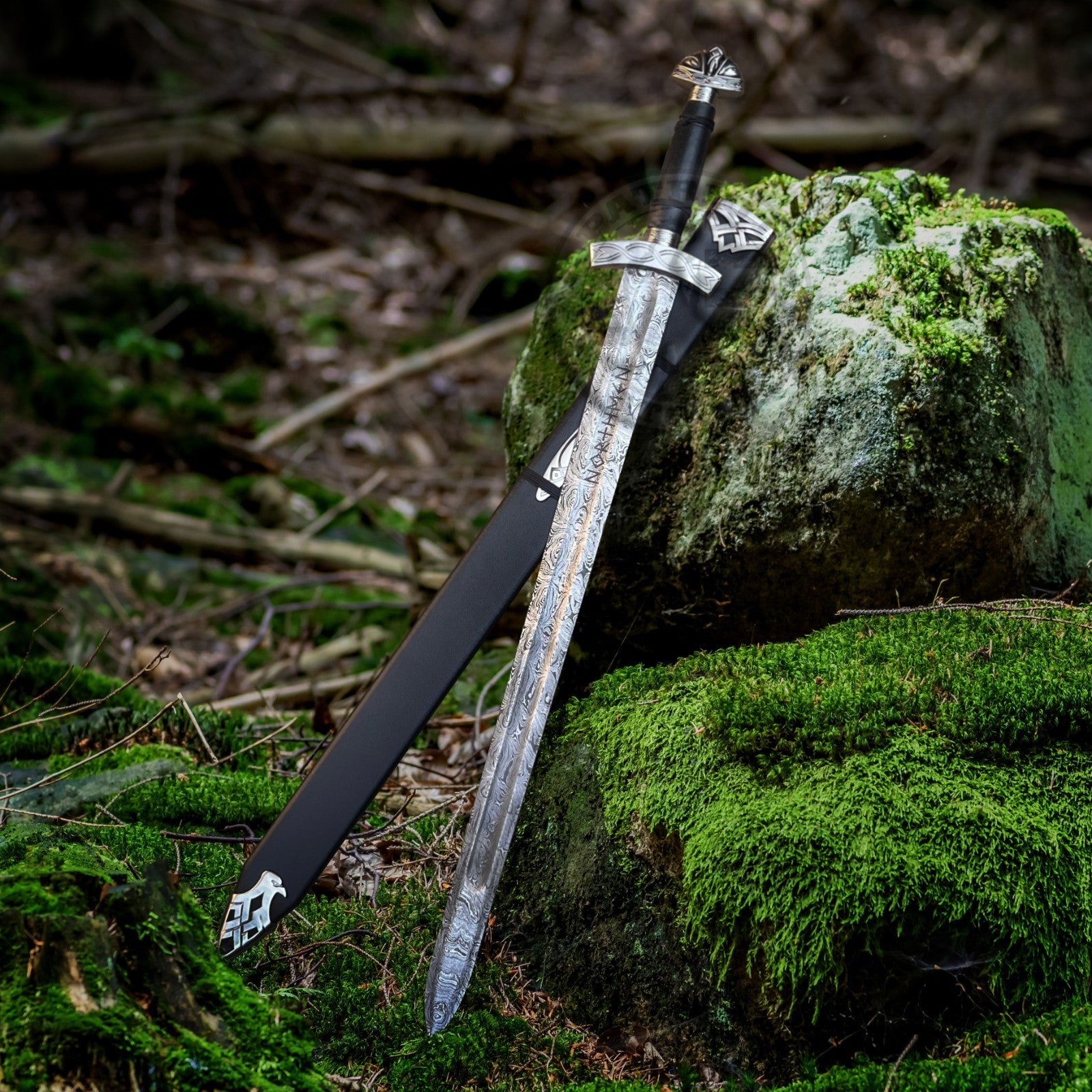 Damascus Steel Viking Sword Handmade Battle Ready Full Tang N0rse Sword Sheath