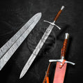 Hand-Forged Damascus Viking Sword Full Tang Battle Ready -Damascus Sword-
