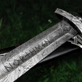 Damascus Steel Viking Sword Handmade Battle Ready Full Tang N0rse Sword Sheath