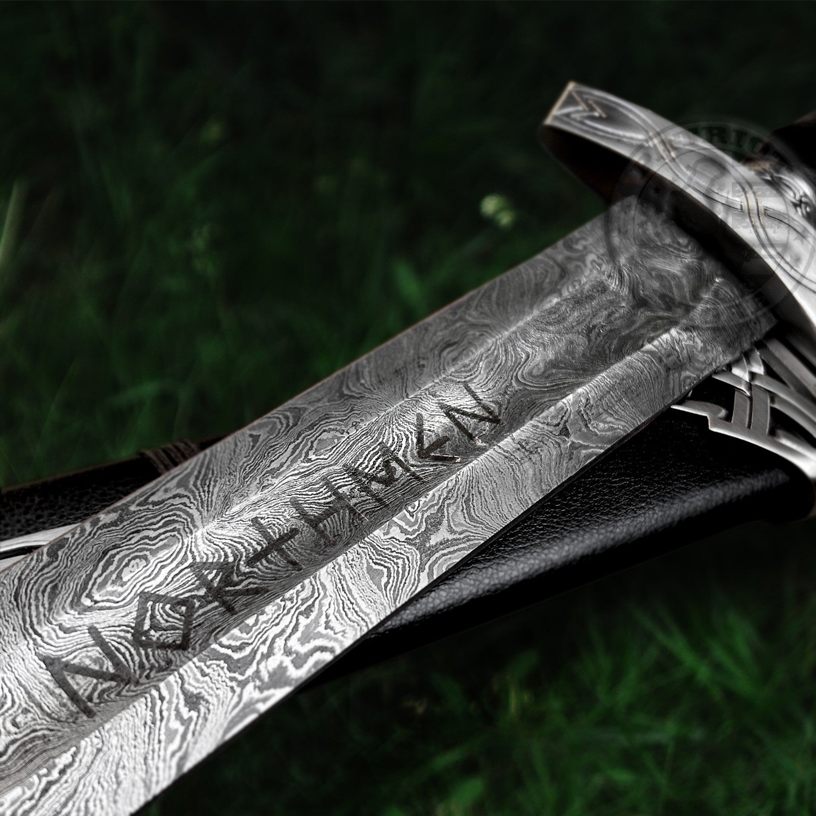 Damascus Steel Viking Sword Handmade Battle Ready Full Tang N0rse Sword Sheath