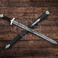 Damascus Steel Viking Sword Handmade Battle Ready Full Tang N0rse Sword Sheath