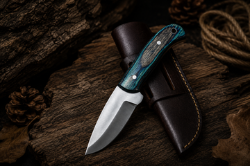 Handcrafted Bluewood Drop Point Skinner Knife