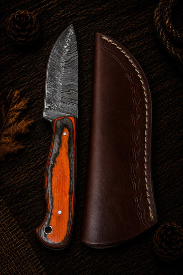 Damascus fixed blade hunting knife ALI134