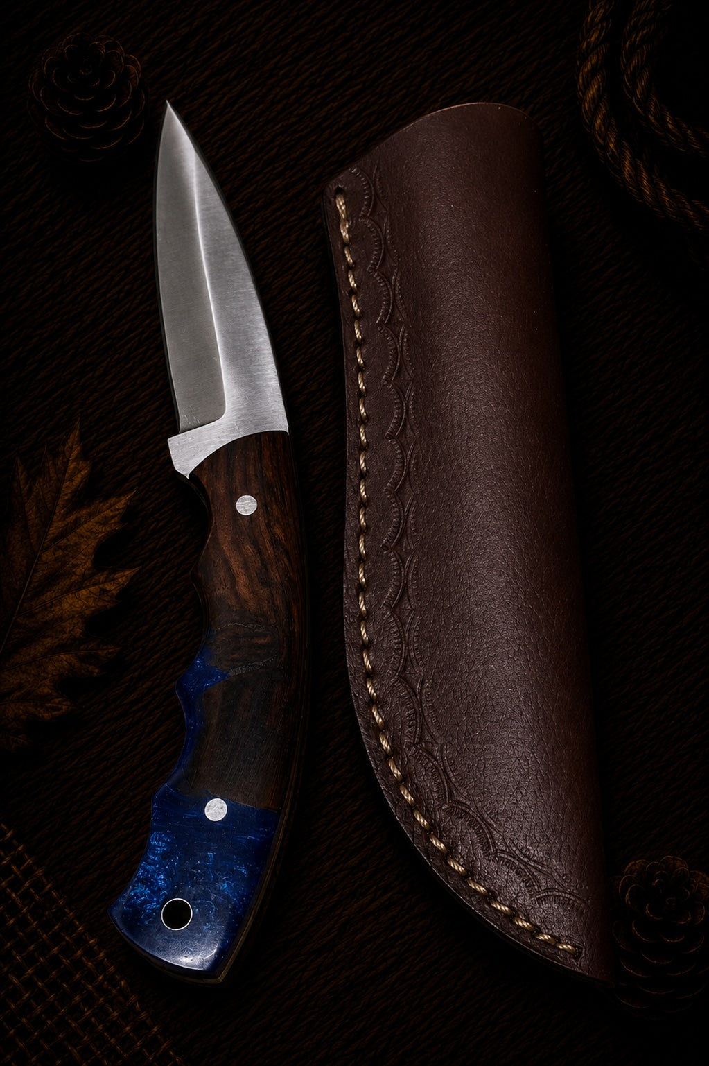 Damascus fixed blade hunting knife ALI146