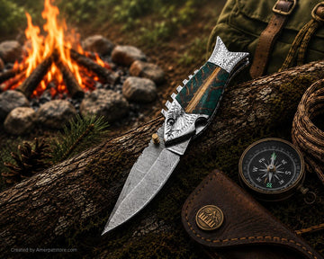Handcrafted Damascus Steel Folding Knife