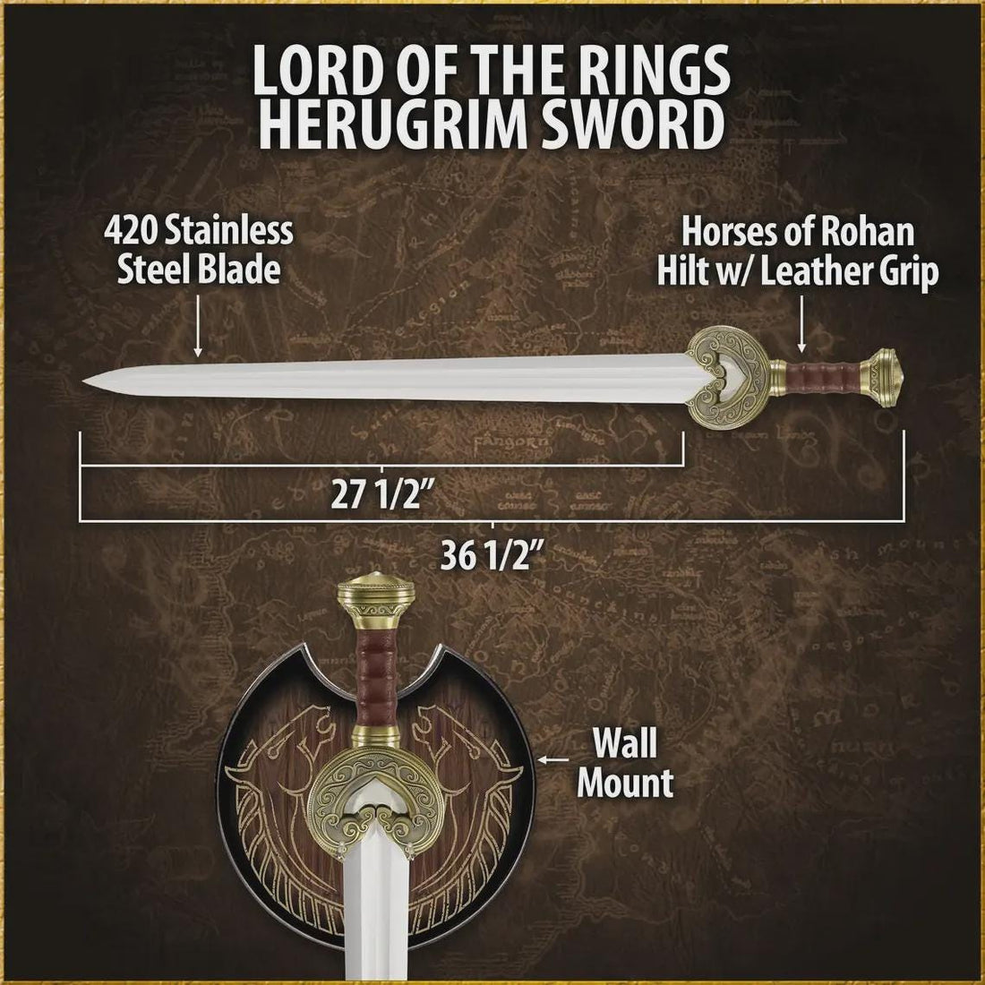 Royal Horse Lord Sword | Medieval Display Sword | Cosplay Prop | Collector Replica | Fantasy Decor Gift
